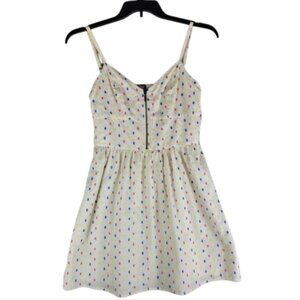 BeBop White Colorful Polka Dot Retro Pin Up Skater Mini Dress Womens Size Large